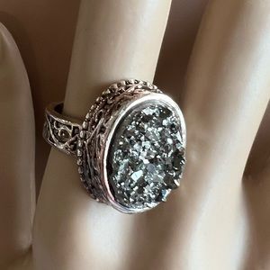 🆕 druzy ring size 8 925 silver